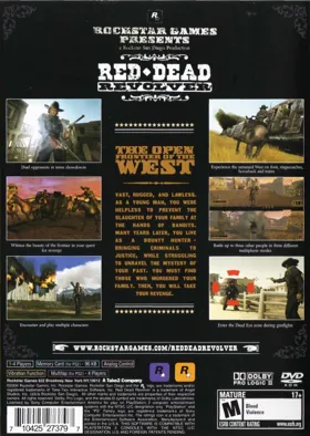 Red Dead Revolver box cover back